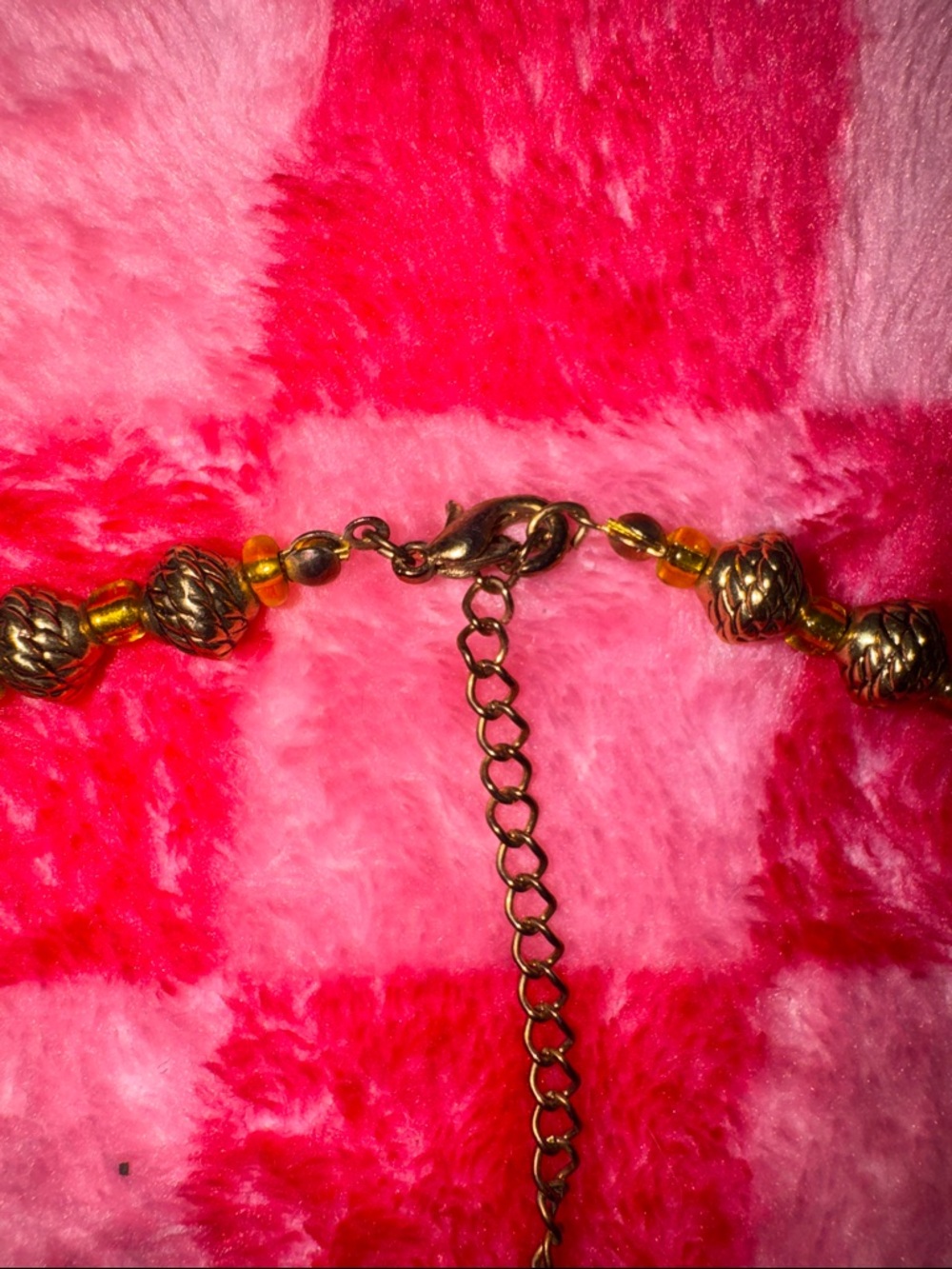 Bohemian Orange Pendant Statement Necklace and Earrings - Picture 3 of 6